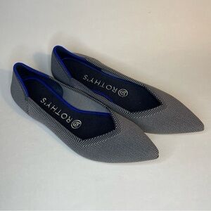 Rothy’s The Point Slip On Knit Ballet Flats Pointed Toe Pebble Gray Birdseye W7